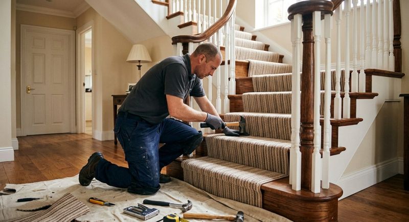 Stair Runner Installation in Old Bridge, NJ